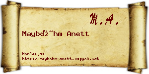 Mayböhm Anett névjegykártya